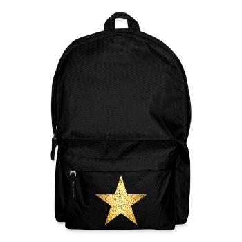 Star gold golden star retro used look - Backpack - black - Front