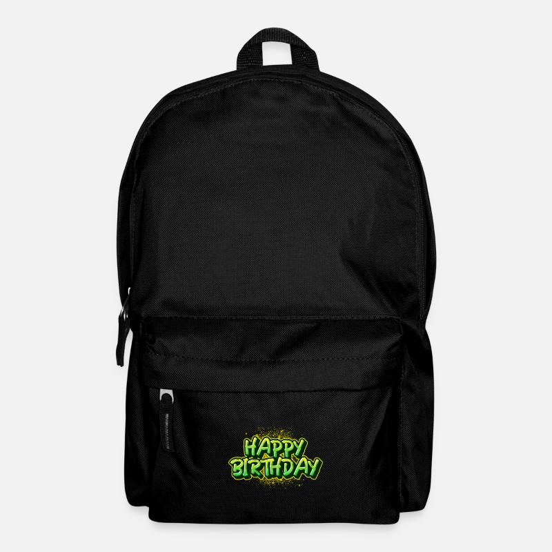 Happy Birthday Graffiti Schriftzug - Rucksack - Schwarz
