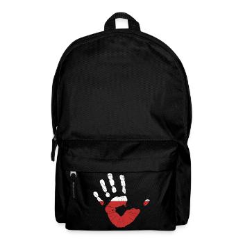 Pologne drapeau empreinte de la main maison identité Polska - Sac à dos - noir - Devant