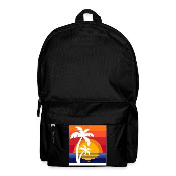 Palm trees Caribbean summer sun beach sea time out - Backpack - black - Front