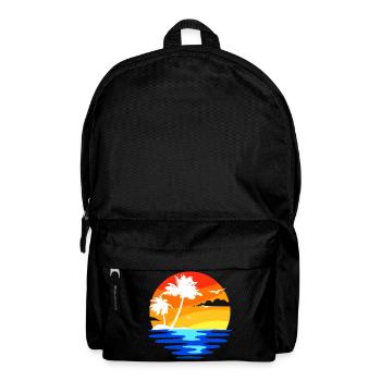 Palmiers île des caraïbes plage vacances mer été - Sac à dos - noir - Devant
