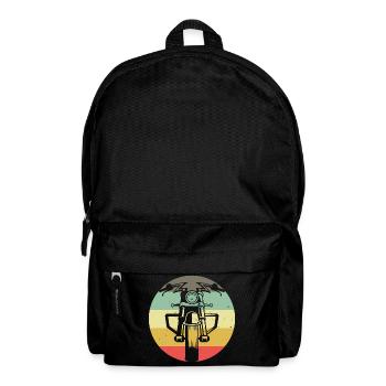 Chopper Biker Bobber Motorcycle Retro Motorcyclist - Backpack - black - Front