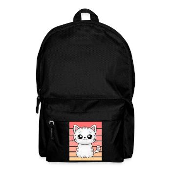 Petit chat mignon au coucher du soleil - Sac à dos - noir - Devant