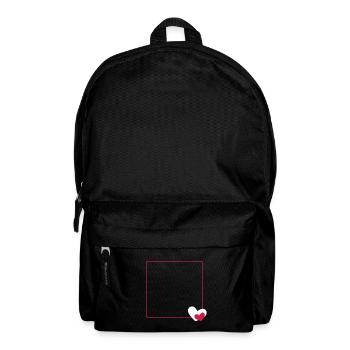 Heart frame ornament line customizable - Backpack - black - Front