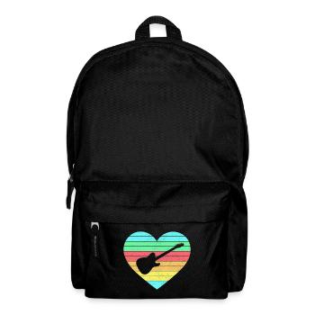 Guitars heart design with rainbow / gift - Backpack - black - Front