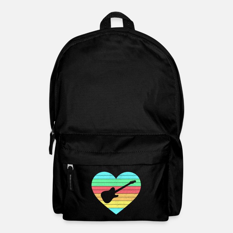 Guitars heart design with rainbow / gift - Backpack - black