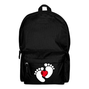 Bébé Pieds Bébé Enceinte Coeur - Sac à dos - noir - Devant
