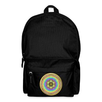 Fleur de vie - Or irisé - Sac à dos - noir - Devant