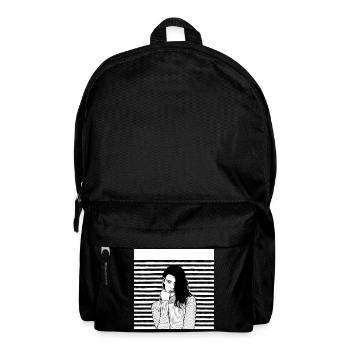 Streifen Schwarz Weiß - Rucksack - Schwarz - Vorne