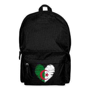 Algeria Heart Flag Flag Coat of Arms - Backpack - black - Front