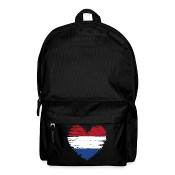 Netherlands Heart Flag Flag Coat of Arms - Backpack - black - Front
