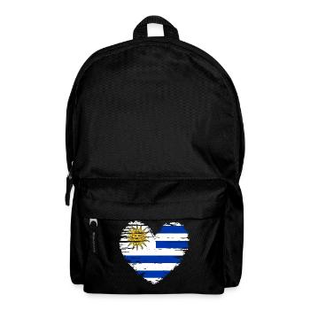 Uruguay Heart Flag Flag Coat of Arms - Backpack - black - Front