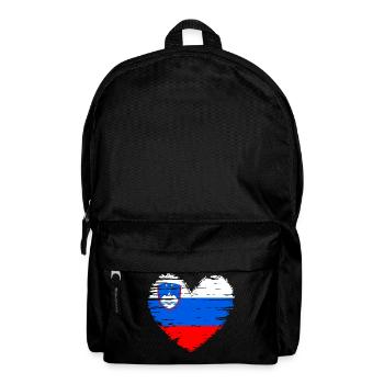 Slovenia heart flag flag coat of arms - Backpack - black - Front