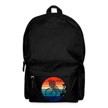 Fahrrad Retro Sonnenuntergang farbenfroh - Rucksack - Schwarz - Vorne