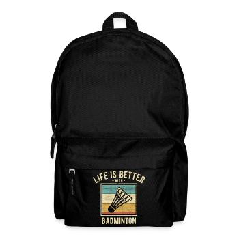 Badminton Sprüche - lustige Badminton-Liebhaber Geschenk - Rucksack - Schwarz - Vorne