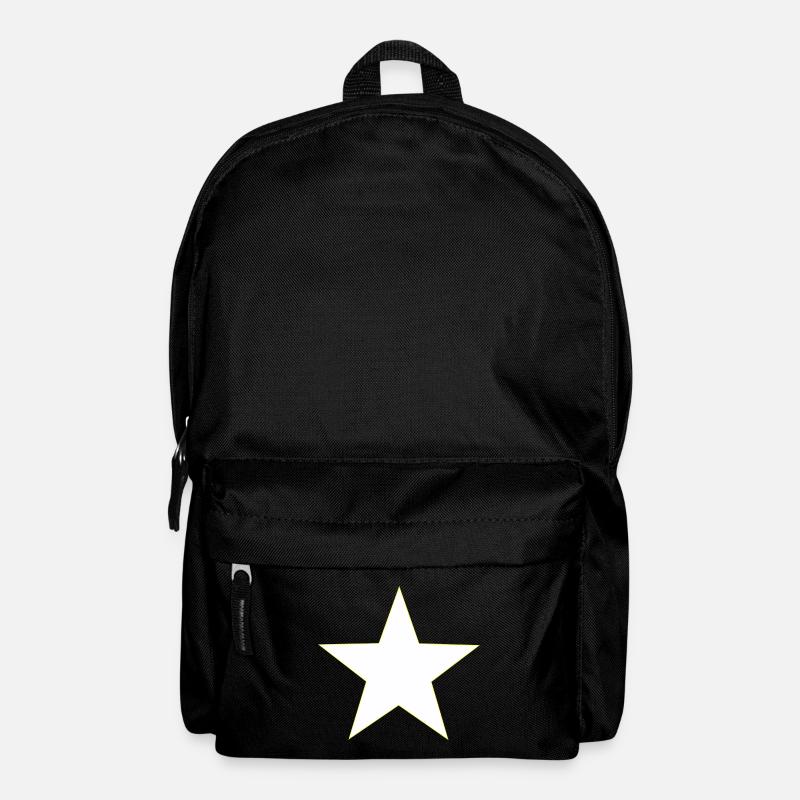 Stern weiß gelb, white yellow star - Rucksack - Schwarz