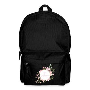 super nounou bouquet fleurs roses cadeau fin année - Sac à dos - noir - Devant