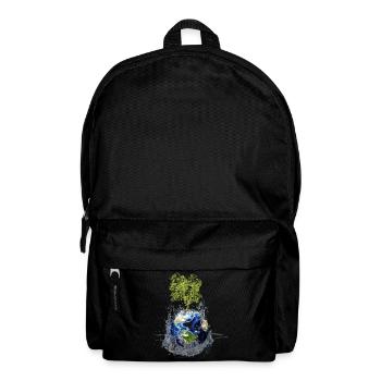 Weltkugel mit Baum und Wasserspritzer - Rucksack - Schwarz - Vorne