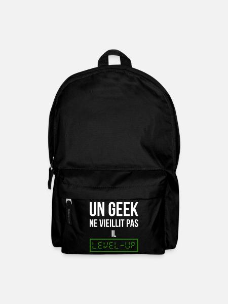 Geek Level (vert) - Sac à dos - noir