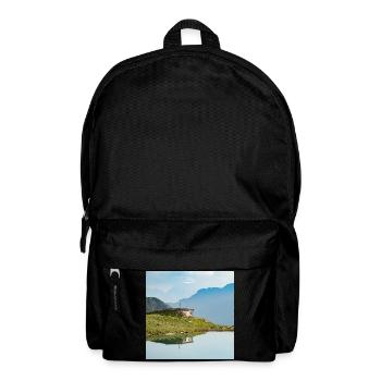 Hauerseehütte mit Bergsee und Alpenpanorama - Rucksack - Schwarz - Vorne