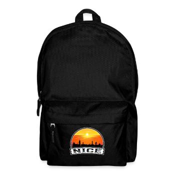 Nice France Skyline Vintage Sunset Travel Souvenir - Backpack - black - Front