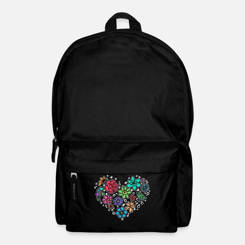 Natur Herz Blühen - Rucksack - Schwarz