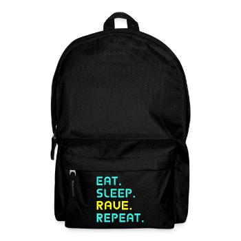 Eat. Sleep. Rave. Repeat. - Rucksack - Schwarz - Vorne