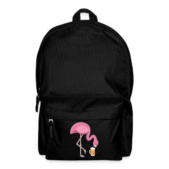 Flamingo Drinking Beer Pink Flamingo - Backpack - black - Front