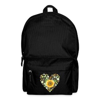 Sonnenblumen Herz Herbst Blüten Outfit Shirt - Rucksack - Schwarz - Vorne