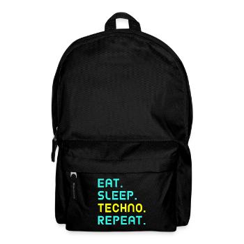 Eat. Sleep. techno. repeat. - Backpack - black - Front