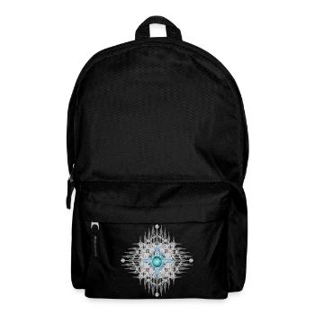 Ornate ethno ornament with bright turquoise - Backpack - black - Front