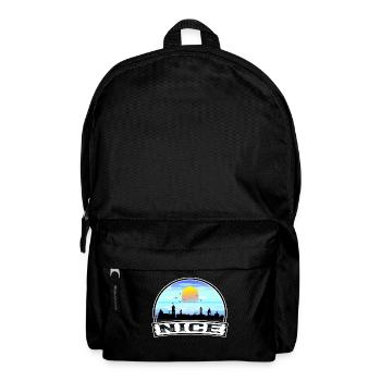 Nice France Skyline Vintage Sunset Travel Souvenir - Backpack - black - Front