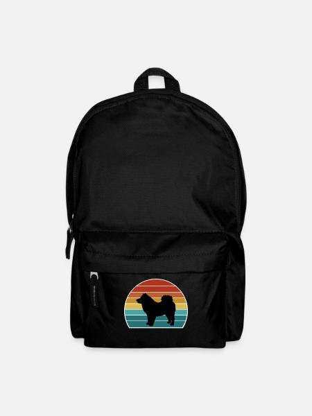 Eurasier Dog Silhouette Vintage Sonnenuntergang für Hund Lov - Rucksack - Schwarz