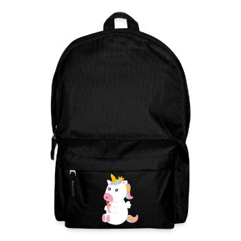 Licorne assise sucrée avec boisson - Sac à dos - noir - Devant
