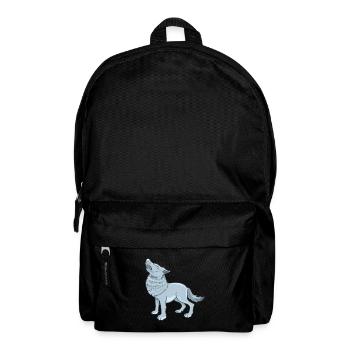 Wolf Cartoon Illustration Kawaii For Kids - Backpack - black - Front