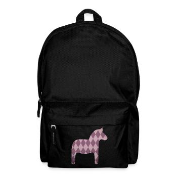 Dala Horse Diamonds Pink Horse Girl Scandinave - Sac à dos - noir - Devant