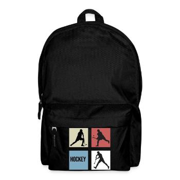 field hockey retro vintage 7m hockey player - Backpack - black - Front