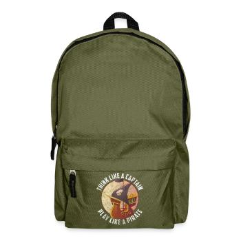 Piratenschiff Schatzsuche Augenklappe Schiff - Rucksack - Olivgrün - Vorne
