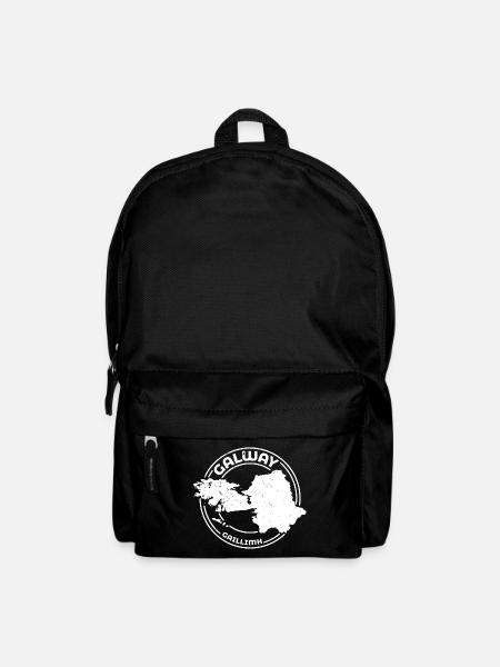 Galway Ireland Map | County Outline Stamp - Backpack - black