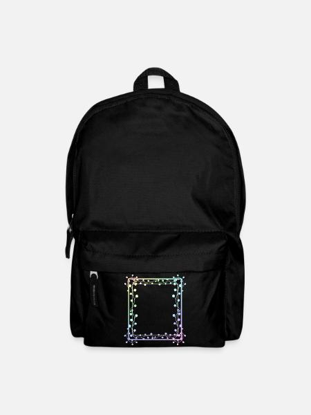 Square colorful frame with flowers - Backpack - black
