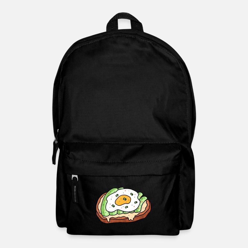Avocado Fried Egg Bread Snack - Backpack - black