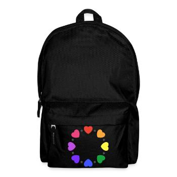 Cœurs arc-en-ciel - Sac à dos - noir - Devant