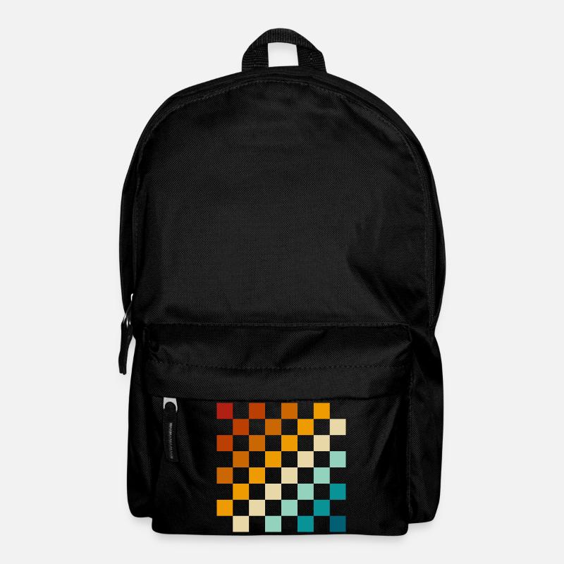 Retro chessboard - Backpack - black