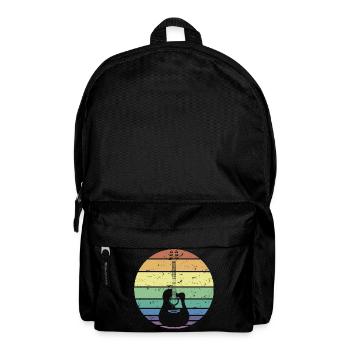Rétro Guitare Acoustique Guitariste Guitariste Cadeau - Sac à dos - noir - Devant