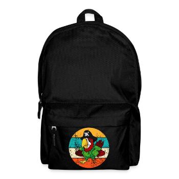 Vintage Retro Papagei Pirat - Rucksack - Schwarz - Vorne