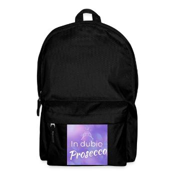 lustiger Spruch: "In dubio Prosecco" - Rucksack - Schwarz - Vorne
