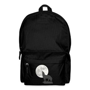 schöne wildtiermotive, Heulende Wolfsilhouette - Rucksack - Schwarz - Vorne