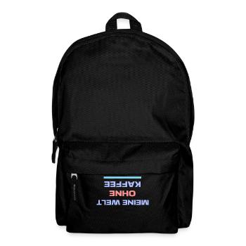 Humorvoll Statement Koffein Kaffee Kaffeeliebhabe - Rucksack - Schwarz - Vorne