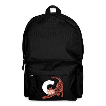 Schrift muster „Cat“, katzen Motiv - Rucksack - Schwarz - Vorne