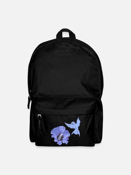 geschenke mit kolibris, Kolibrisilhouette Hibiskus - Rucksack - Schwarz